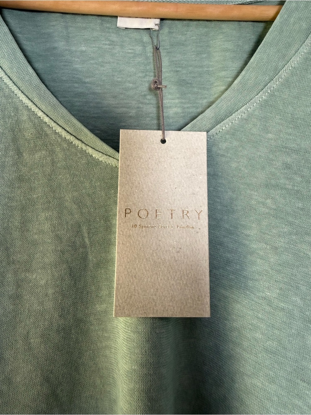 π Poetry Organic Cotton Hemp V-Neck Tee Lightweight Beachy Coastal Lagenlook - Picture 8 of 9